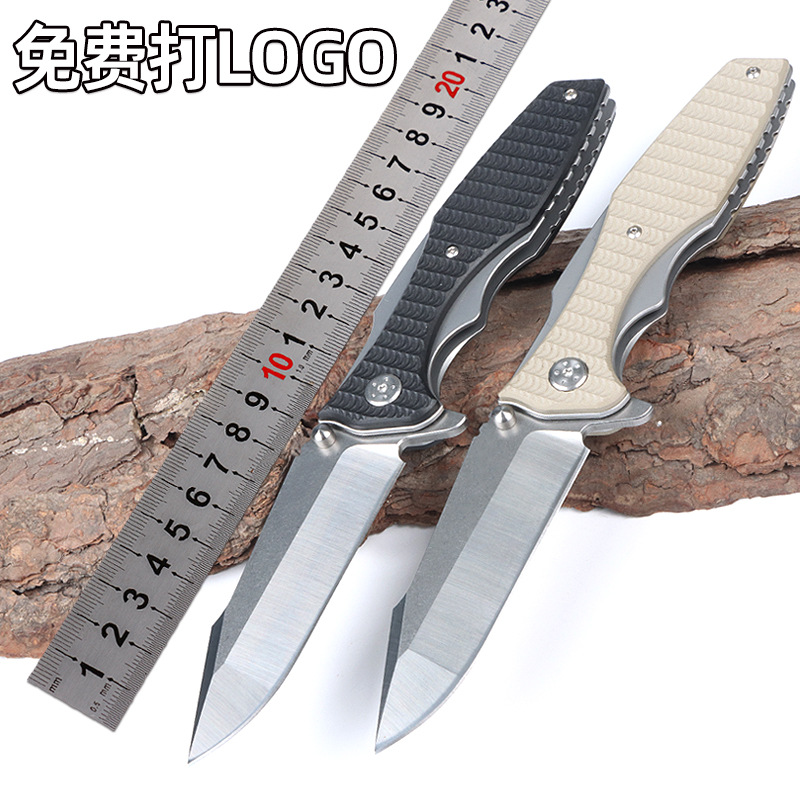 厂家现货全构钢片+G10片柄材刀户外野营便携随身折刀家用多功能刀