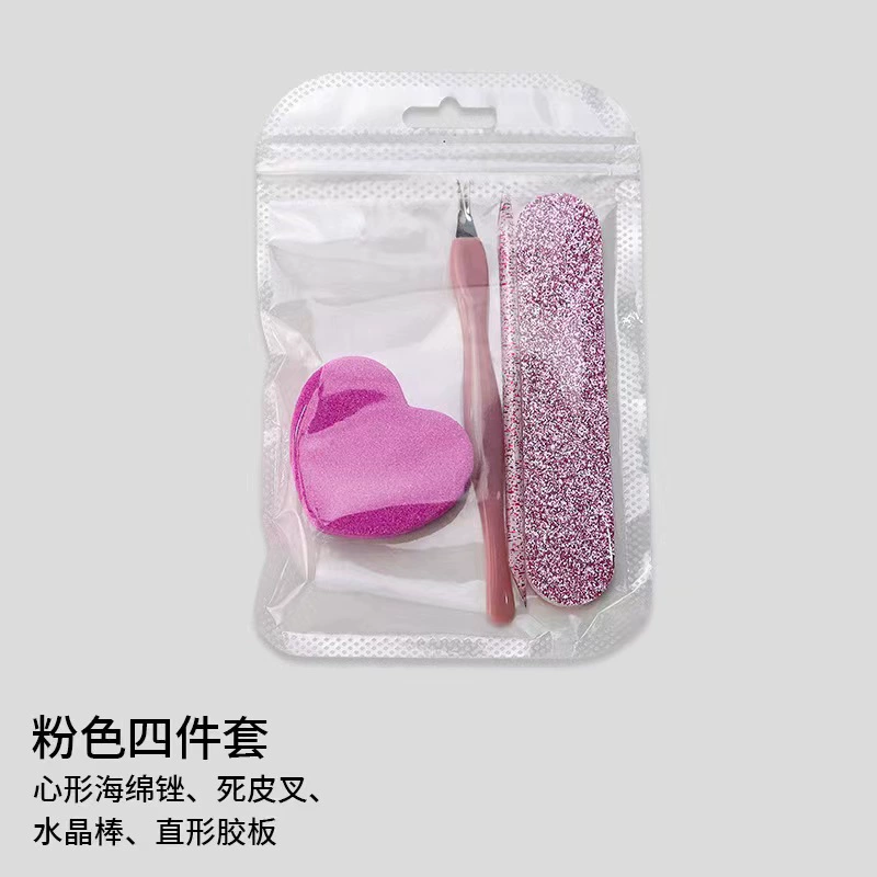 Маникюрные инструменты, блестящий набор из трех предметов, сверло с кристаллами в горошек, набор напильников для полировки и формирования блоков тофу в форме сердца