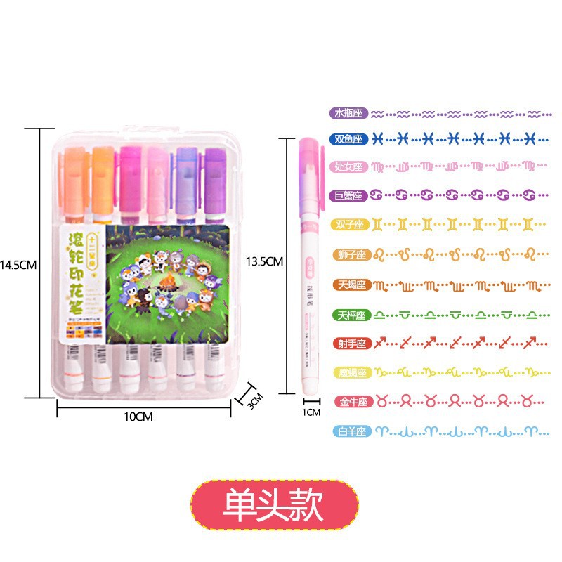 En línea rojo creativo curva pluma en forma de flor Contorno de secado rápido cuenta de mano resalte pluma Color trazo clave onda marcador al por mayor