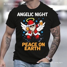 �羳Funny Claus Graphic T Shirts Mens Clothes O-Neck Men's
