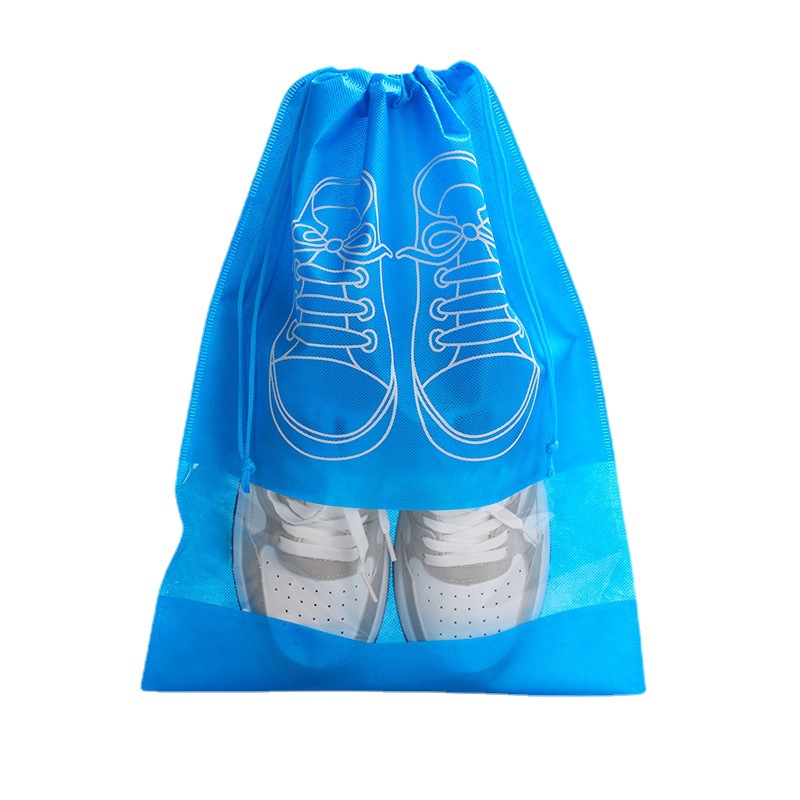 Bolsa de almacenamiento de zapatos no tejidos bolsa de zapatos con cordón de viaje al por mayor ropa transparente organización bolsa de cordón a prueba de polvo