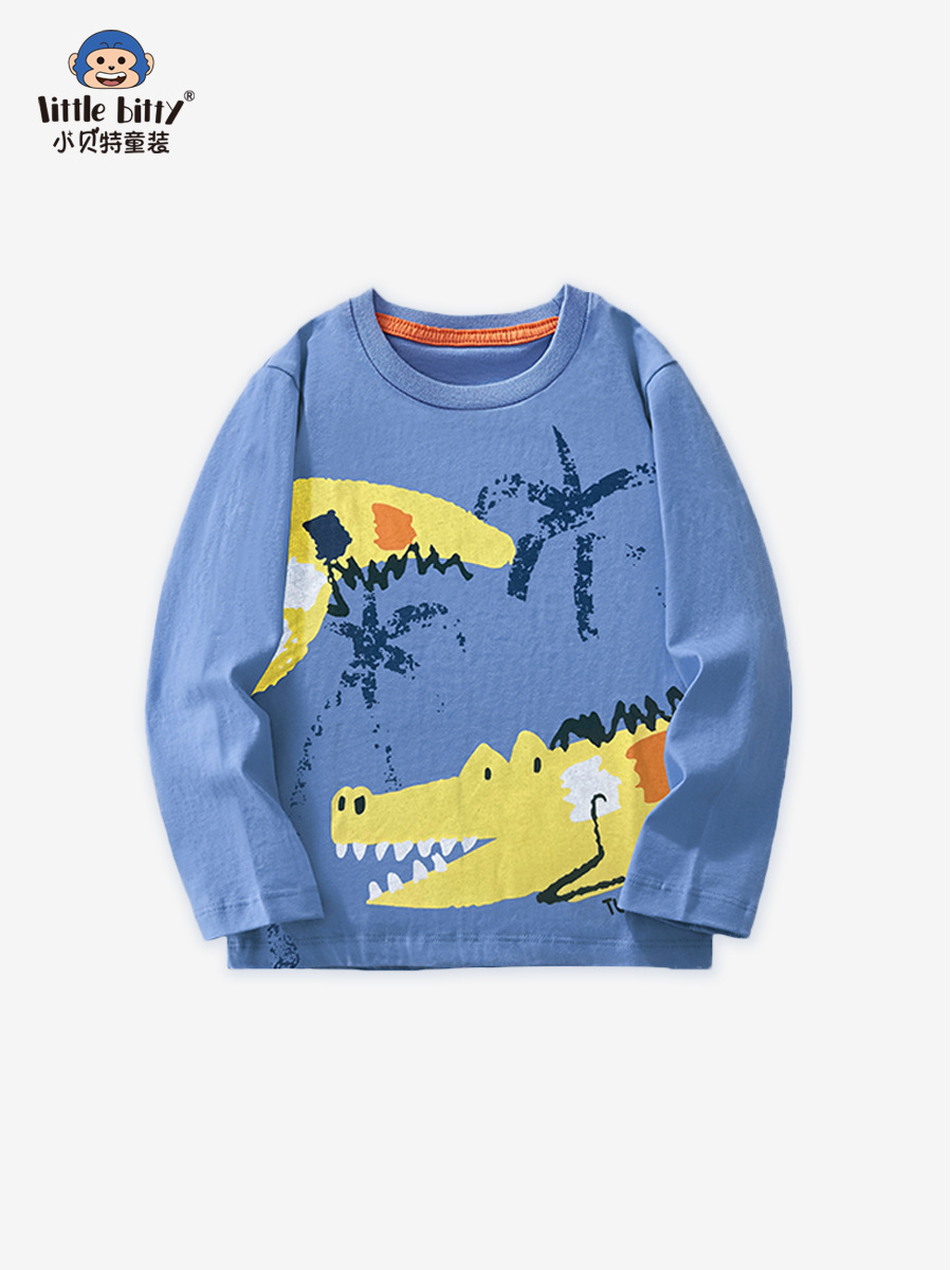 Boys' Long-Sleeved T-Shirt Cotton Autum New Kidsren's Autum Base Layer Baby Top Long-Sleeved T-Shirt Kidsren's Long-Sleeved