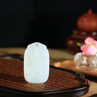Jin Yutang Xinjiang Hotan Jade Boutique White Jade Manjusri Bodhisattva Pendant Meat Warm, Moisturizing, Exquisite, Fresh and Clean