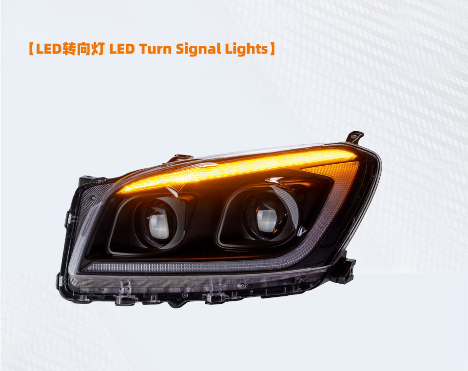 Compatible with Toyota RAV4 headlight assembly 09-12 models, Rongfang LED modified lights, dual lens car daytime running lights and turn signals
