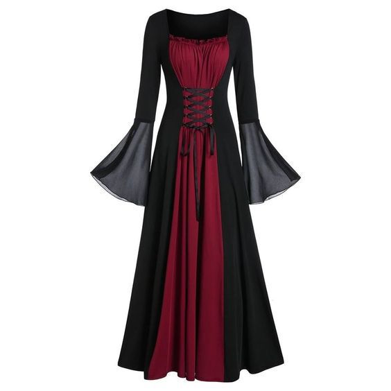 2026 Cross-Border Women's Punk Style Patchwork Drawstring Dress, Loose Patchwork with Straps, Long Skirt with Large Hem, in Stock 2026 Cross-Border Women's Punk Style Patchwork Drawstring Dress, Loose Patchwork with Straps, Long Skirt with Large Hem, in Stock