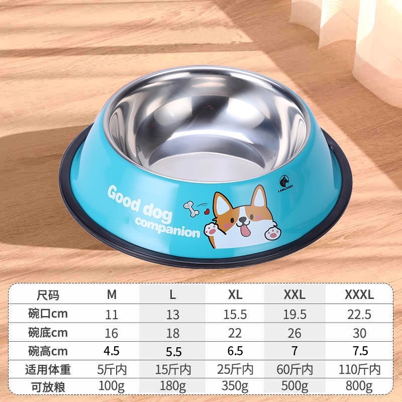 tazón de perros, tazón de comida para perros, tazón de acero inoxidable para perros, tazón de arroz para perros de pelo dorado, artículos de mascotas para perros grandes