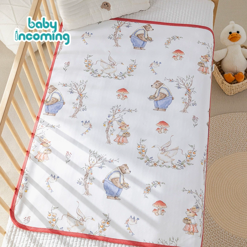 Младенец подушка для мочи Младенец хлопчатобумажный коврик мультяшный принт