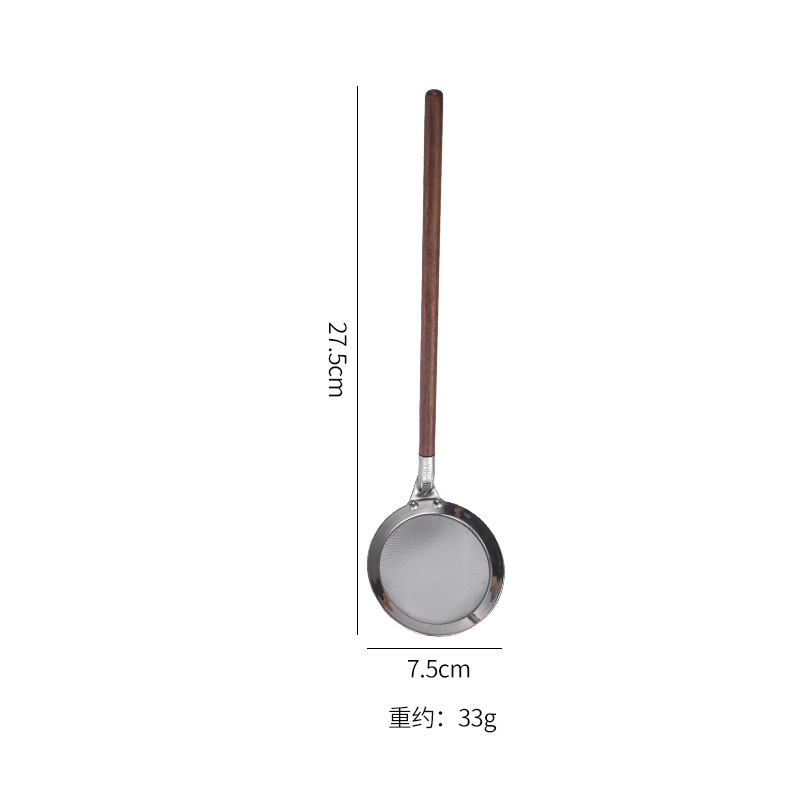 304ステンレス日本式火鍋スプーン胡桃木ハンドル家庭用スプーン料理スプーン台所網漏れ|undefined