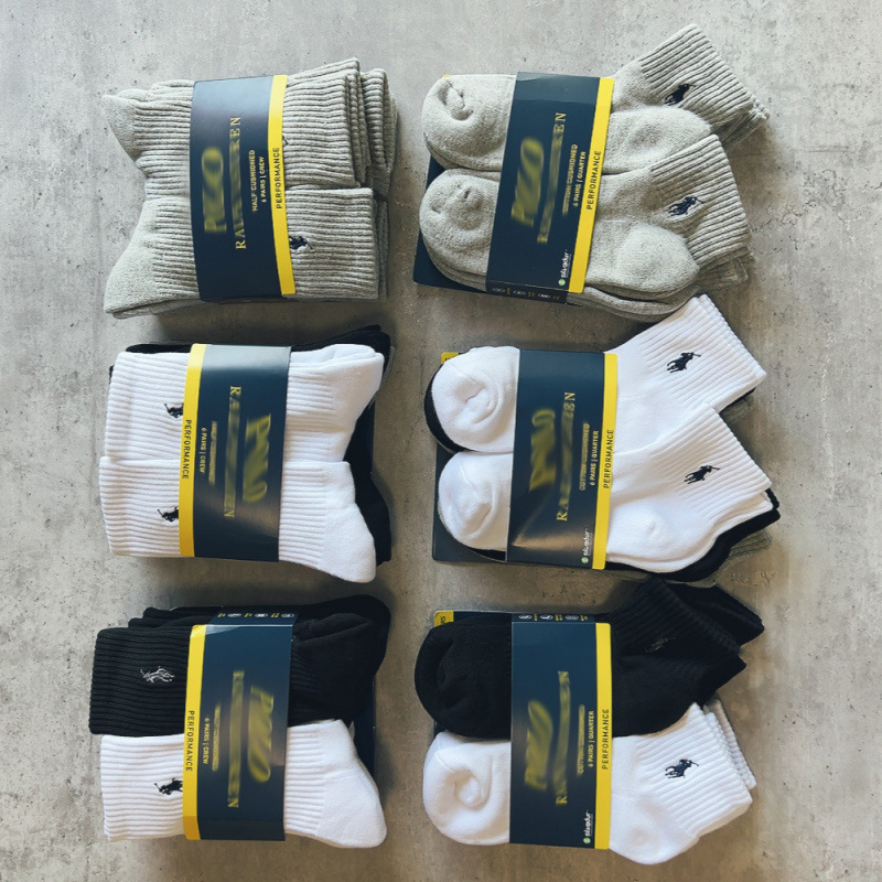 6 Pairs Pak American Version Embroidered Pony Men's Socks Cotton Sock2026 Spring and Summer New Men's Socks