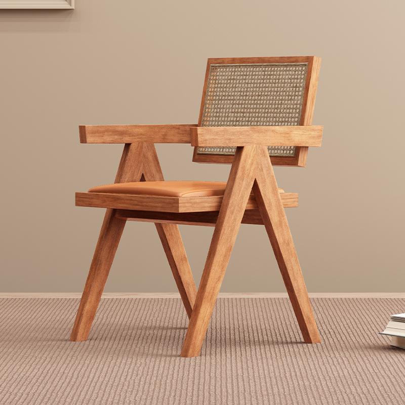 Sillas de caña sillas de cama, sillas de espessado, sillas de respaldo nórdicas japonesas, sillas de balcón, sillas de mesa de comedor de madera maciza