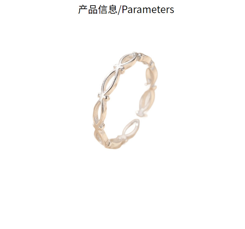 S925 Sterling Silver Hollow Interwoven Ring Women Mini