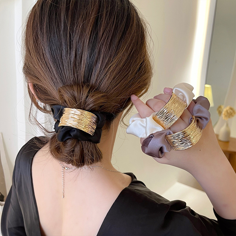 ヨーロッパとアメリカのクロスボーダー気質の金属製アーチ型ヘアゴム、ポニーテールヘアロープ、ゴムバンド、シンプルなボールヘアロープヘッドバンド|undefined