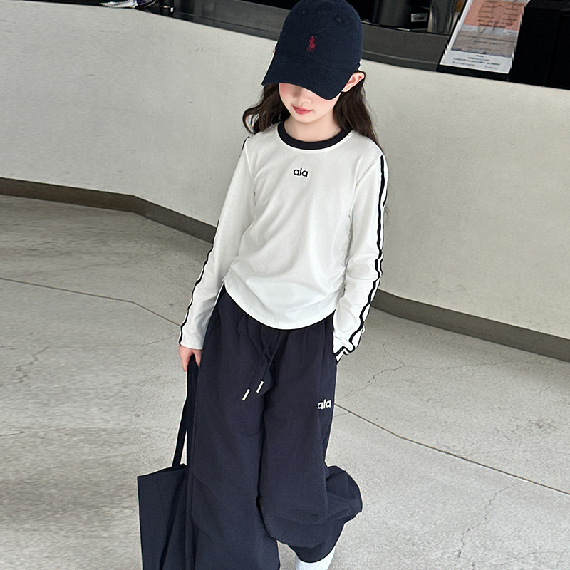女童秋装套装2025新款洋气大童百搭长袖上衣工装阔腿裤春秋两件套|undefined