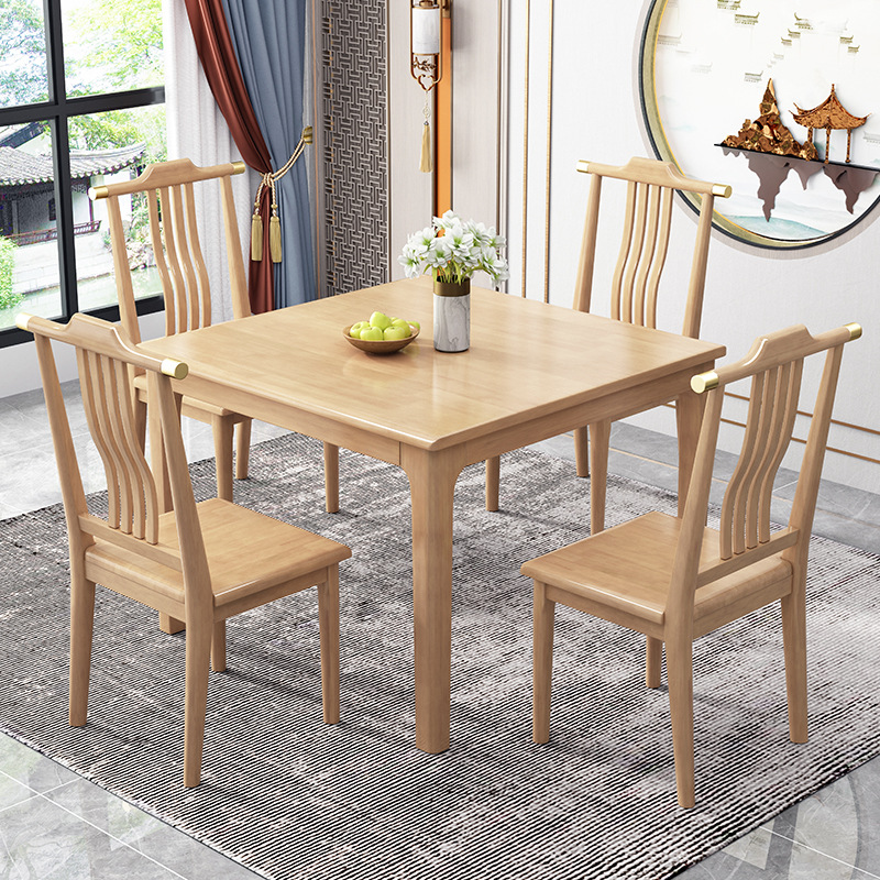 Mesa de comedor de madera maciza cuadrada pequeño apartamento casa pequeña mesa cuadrada moderna mesa de madera de ocio chino sala de alquiler pequeña mesa de té