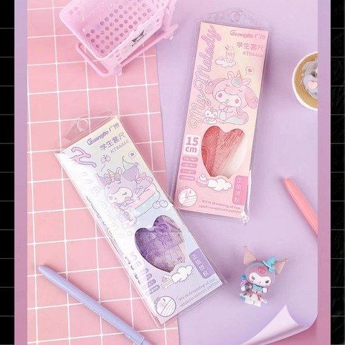 Guangbo Sanrio genuine bookmark set 4-piece set ruler triangle plate protractor cartoon student control