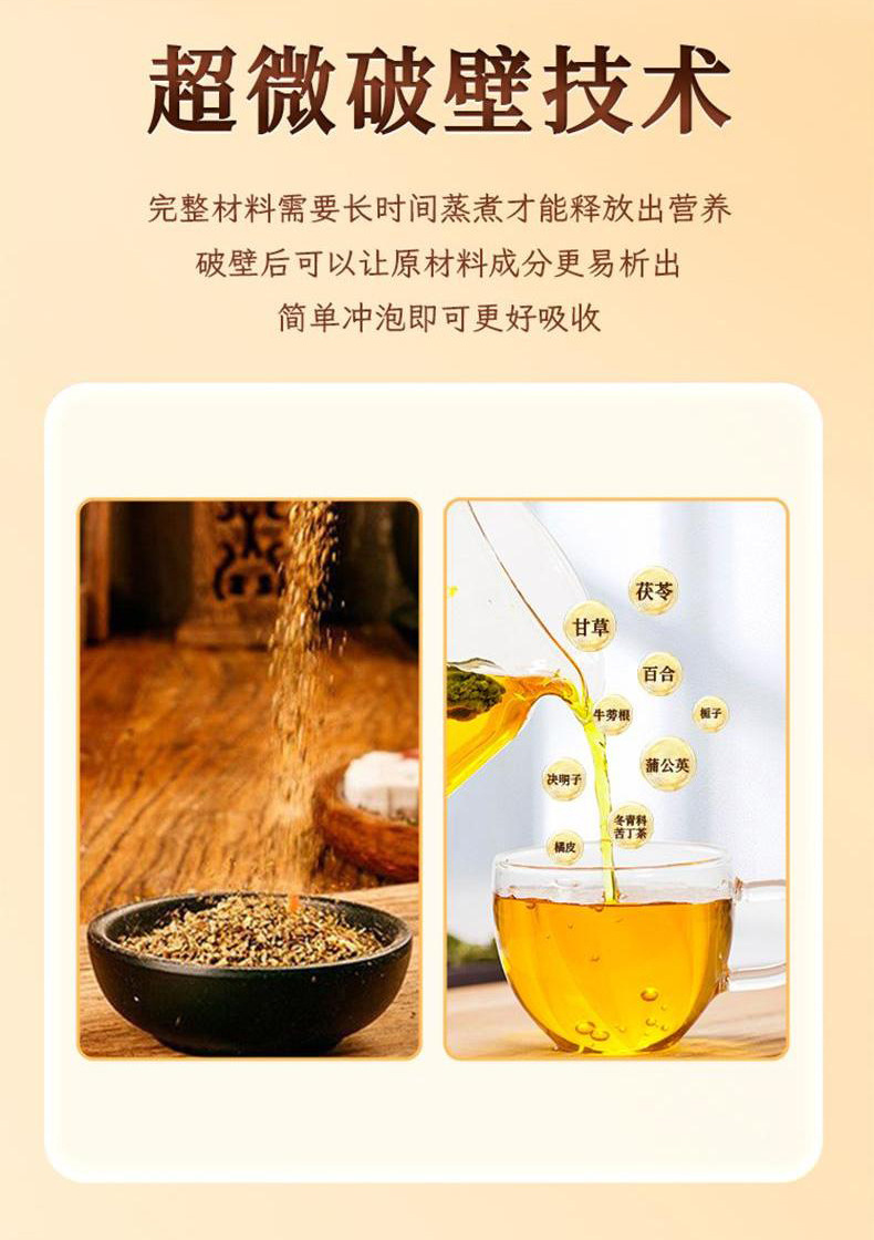 Dandelion Lily Poria Herbal Tea Bag 100g Sugar Free Daily Wellness Brew specifications