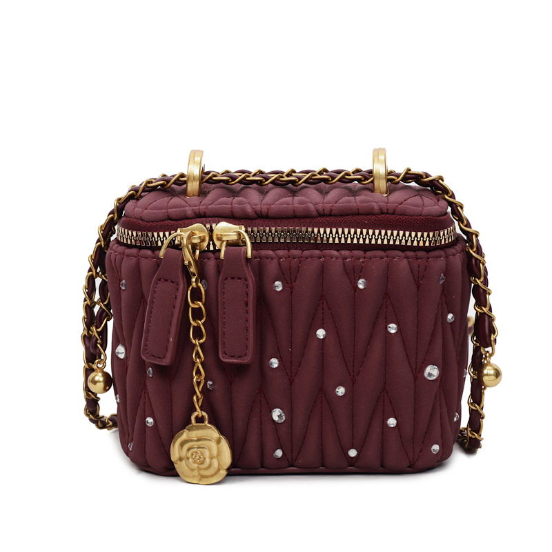 Bagos de caja transfronterizos de alto nivel de fragancia para mujeres 2025 nuevo estilo transfronterizo de cadena de diamante de alta moda bolso de hombro