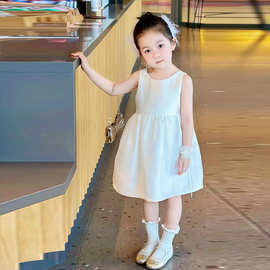 缎面周岁女宝宝生日公主裙抓周幼儿园学生儿童礼服蓬蓬裙日常可穿