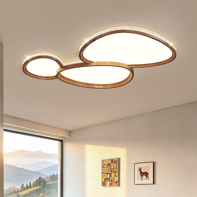 Luxurious living room main light, grand and creative pebble-shaped hall main light, vintage-style bedroom and study room eye-care ceiling light