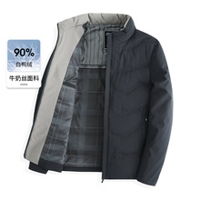 【90%白鸭绒 中年男士冬季嘉兴羽绒服轻便小短款爸爸装白鸭绒外套