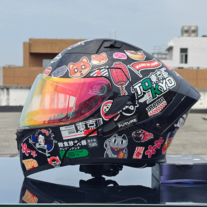 Orz nuevo casco de motocicleta casco para hombre casco para mujer locomotora casco completo Xia 3C certificado doble lente cuatro estaciones universal