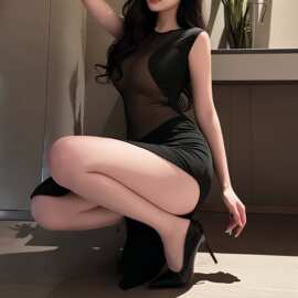 夜梦美情趣内衣性感透视挑逗包臀长裙修身激情火辣免脱包臀连衣裙