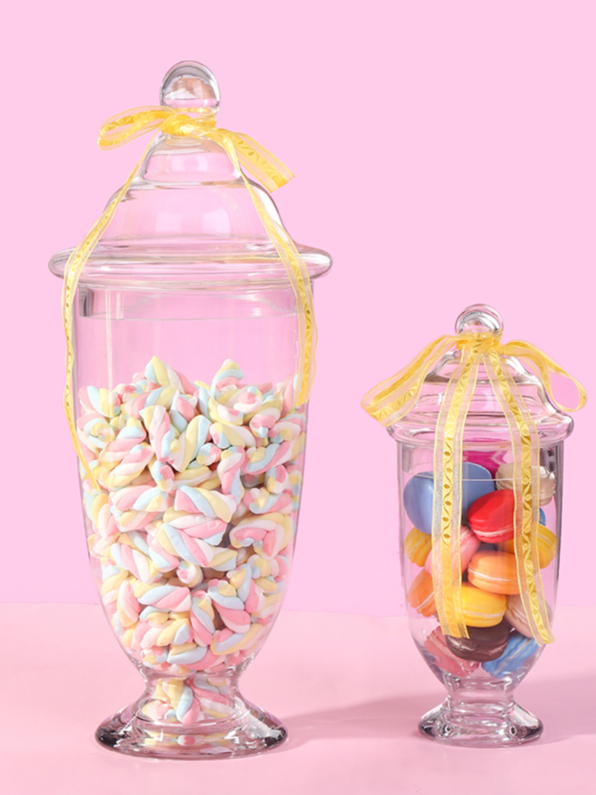 European-Style Transparent Glass Candy Jar Storage Jar Snack Grain Storage Bottle Wedding Dessert Table Decoration