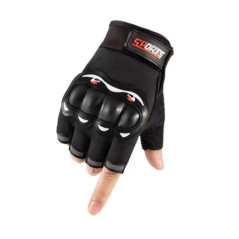 Guantes de motocicleta masculinos anti-caídas respirables para montar protectores de fitness de medio dedo guantes de dedo completo pantalla táctil