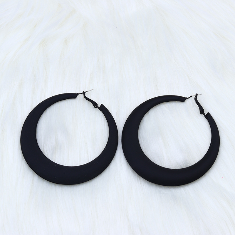 Fashion Geometric Metal Spray Paint Womenu0027S Hoop Earrings 1 Pair