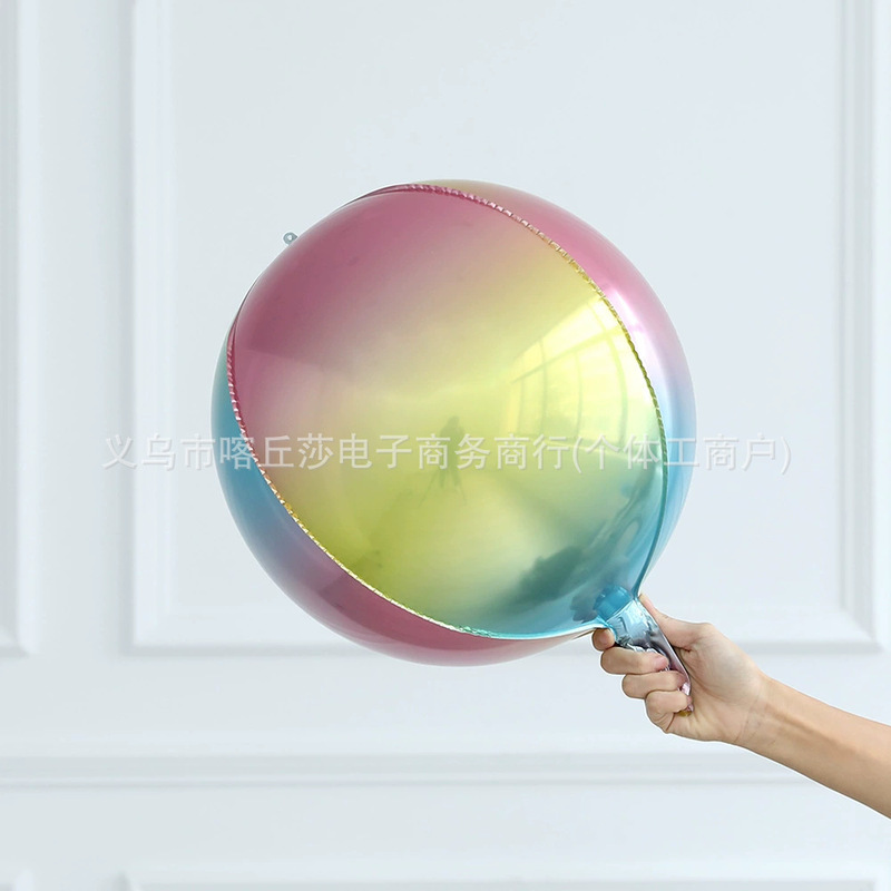 4d铝膜气球18寸22寸立体正圆形金色银色铝箔气球装饰布置厂家批发|undefined