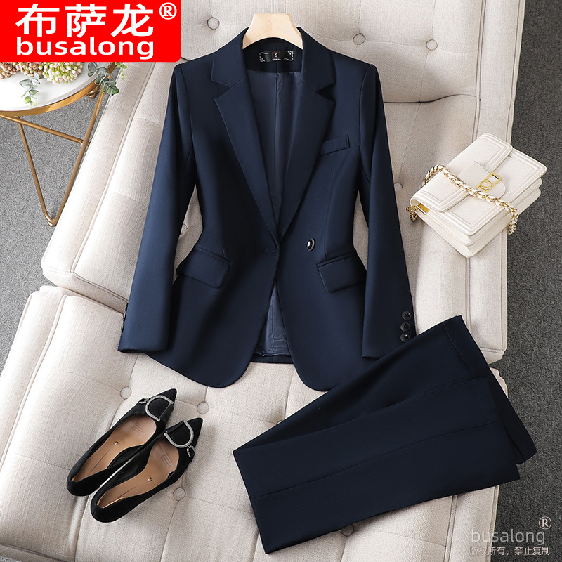 New Busalong Women's Long-Sleeved Professional Suit and Trousers Formal Work Suit 8828