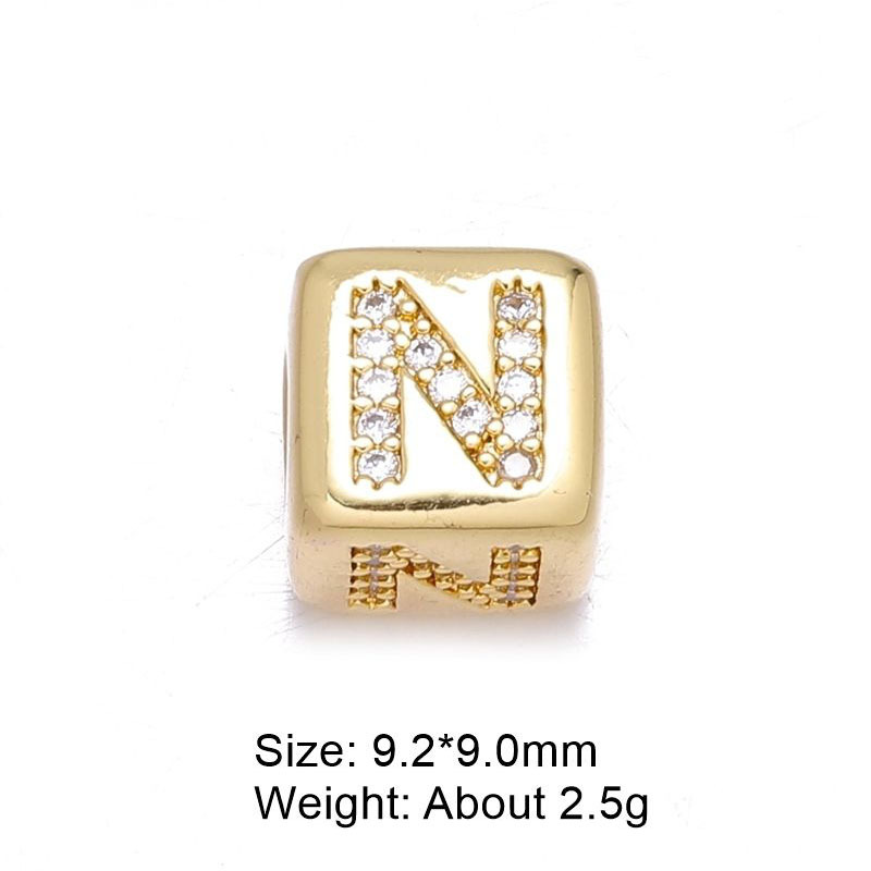 3g Weight Beads Jewelry Making Type DIY Ornament Accessories Classification 1 Piece Quantity Copper Material Letter Pattern All Seasons Season Polished Finish Plating Design Simple Style Style 1 Piece Copper Letter Polished DIY Ornament Accessories Beads 15