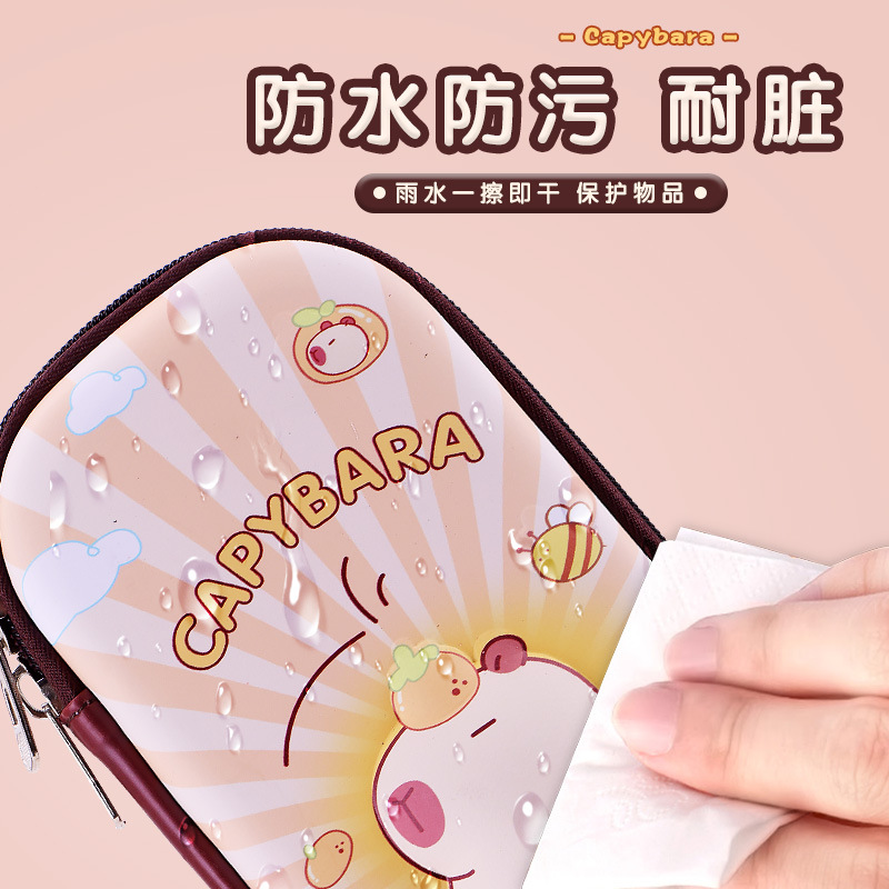 Nueva caja de papelería de dibujos animados Capibara para niños y niñas de gran capacidad para niños 3D caja de lápiz bolsas de lápiz