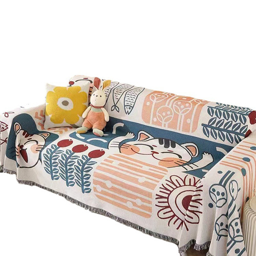 Nordic ins style sofa blanket sofa towel cover outdoor living room sofa cover double-sided thickened sling camping