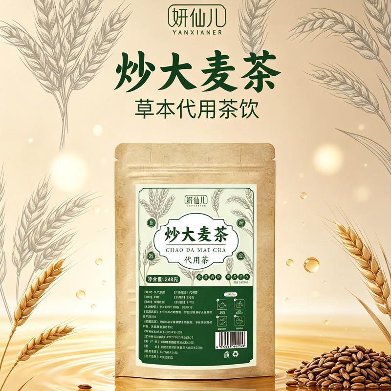 Yanxian'er Roasted Barley Tea, a strong-flavored tea for relieving indigestion, the same type used in Japanese restaurants and catering establishments, official authentic product for direct delivery Yanxian'er Roasted Barley Tea, a strong-flavored tea for relieving indigestion, the same type used in Japanese restaurants and catering establishments, official authentic product for direct delivery