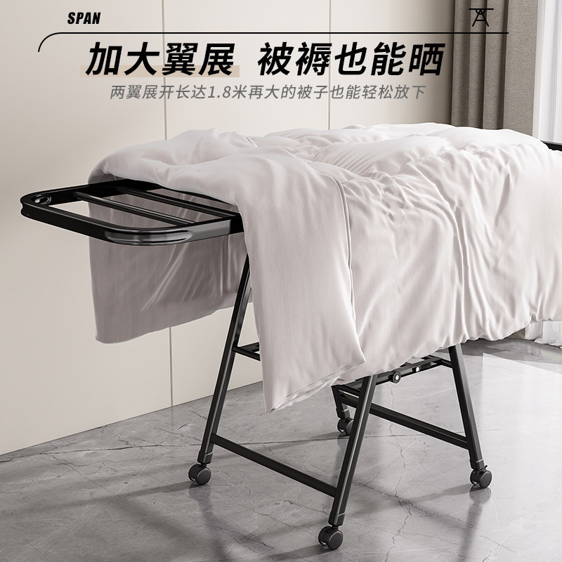 折りたたみ物干しラック、床置き型家庭用寝室バルコニー物干しラック、室内用厚手の涼しい物干しロッド、キルト乾燥用|undefined