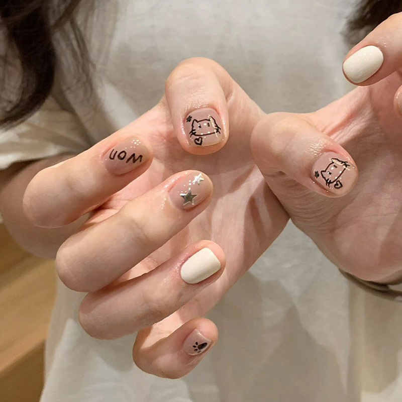 Yi danza de uñas de desgaste largo pegatinas diamante parche de uñas terminado uñas falsas en línea celebridad mismo estilo parche desmontable