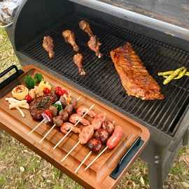 木质餐盘长方形带把手牛排披萨上菜板派对聚会烤肉零食木托盘