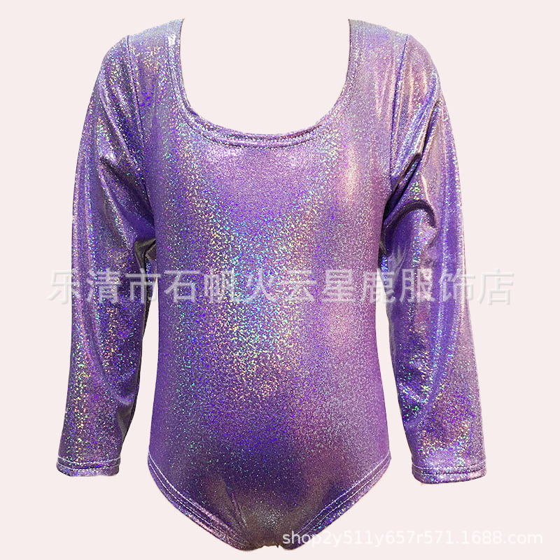 Ropa de rendimiento de manga larga de una pieza calzoncillos Ropa de baile latino con lentejuelas Ropa de práctica de baile Niñas Ropa de competición Fábrica de pelo liso
