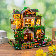 Hon Da diy キャビンおとぎ話の森 3D 立体組み立てブックスタンド建築モデル大人の絶妙なおもちゃギフトとして