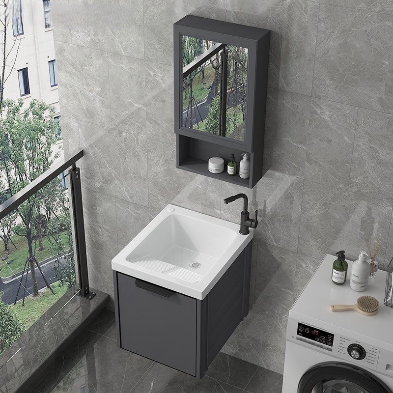 lavabo de lavandería de balcón lavabo de tipo pequeño lavabo de lavandería colgante lavabo integrado gabinete combinado lavabo con tabla de fricción lavabo