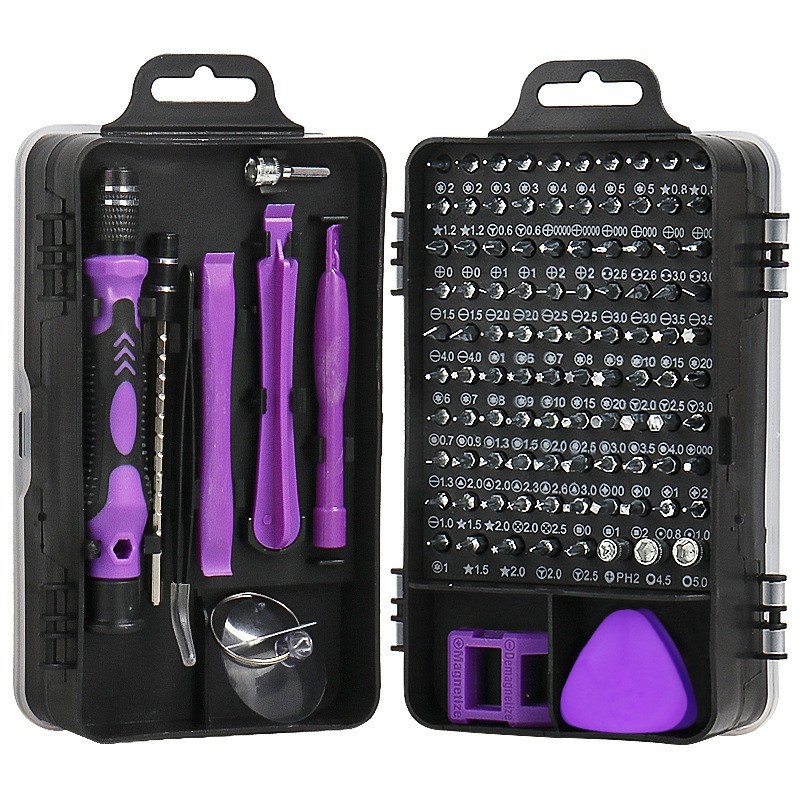 Multi-Purpose Clock and Mobile Phone Disassembly and Repair Screw Modification Screwdriver 115-In-One Tool Screwdriver Set