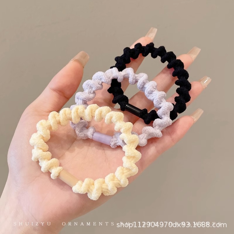 2025 nuevo estilo simple cabello de moda de alta elasticidad correa de correa de cabello multifuncional cubierta de cuero durable cabello bola adornamiento para el cabello