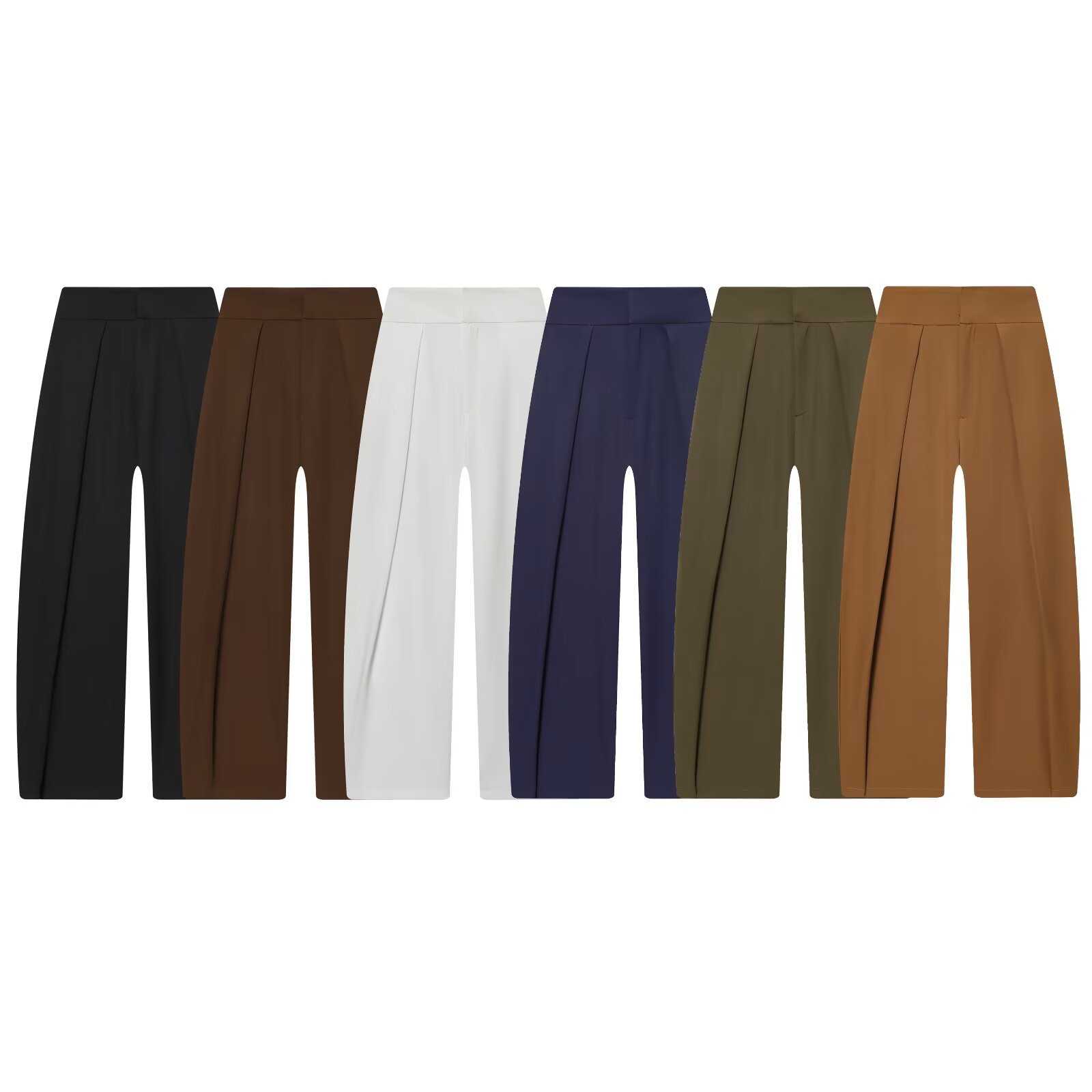 Amazon Wholesale Autumn New Women's Versatile Pure Color High Waist Pleated Balloon Style Casual Pants 1255557