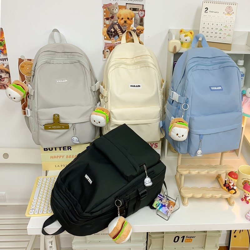 日本のキャンパス シンプルで多用途なバックパック 女子高校生 中学生 クラスバッグ 大容量バックパック トレンド|undefined