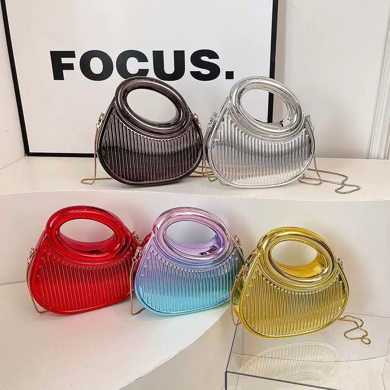 2025跨境外贸亚克力手提包欧美时尚晚宴包盒子包不规则单肩斜挎包