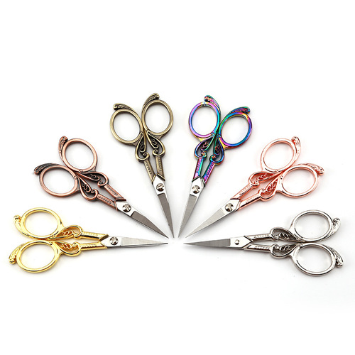 Butterfly-shaped vintage craft scissors, stainless steel embroidery thread snip, home use tea bag snip, office use scissors