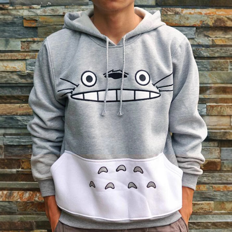 AliExpress Amazon popular Totoro cartoon printed coat top long sleeve hooded pullover sweater for women 18