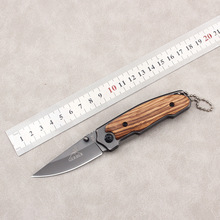 GERBER贝尔X-18木柄灰钛折叠刀户外防身刀野外求生折刀便携迷你刀