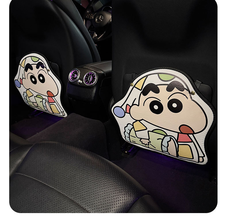 Crayon Shin-Chan Car Seat Back Anti-Kick Pad for Women Cute Car Leather Seat Back Anti-Fouling Pad Cartoon Protective Pad